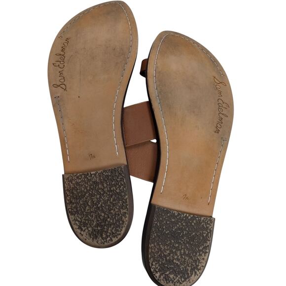 Sam Edelman Sandals Women's 7.5 Leather Slide Gorgene Summer Beach Boho Comfort - Picture 4 of 7